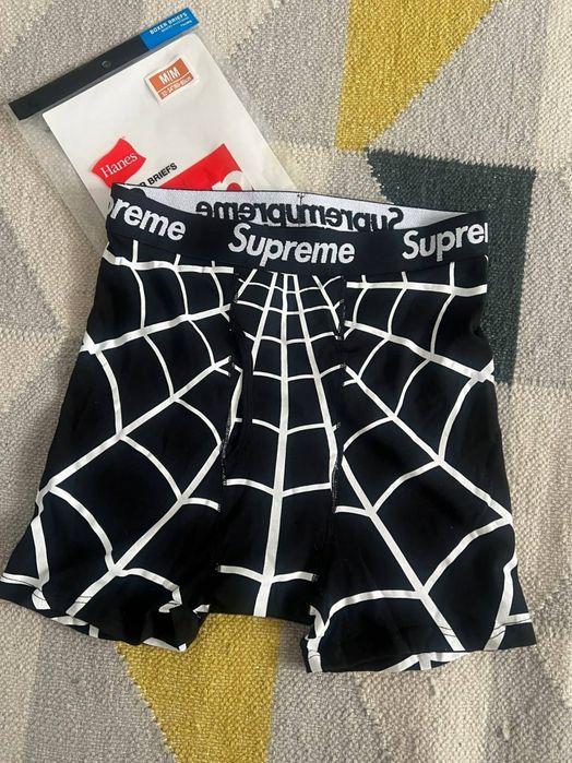 Boxeri Supreme negri cu print pânză de păianjen, mărimea M, noi în ambalaj