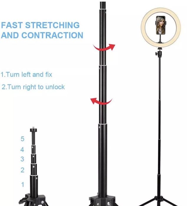 Професионална Селфи LED Ринг Лампа с Трипод USB Дистанционно