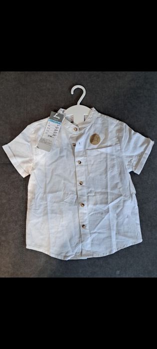 Рубашка белая хлопок 110 - 126 см мальчик