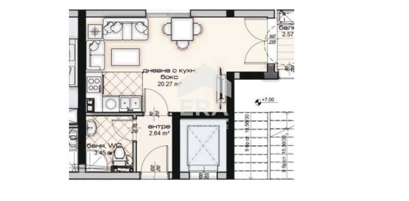 Продава се Едностаен апартамент в Варна, Владислав Варненчик - 43 кв.м за 770 €/кв.м - Снимка #2