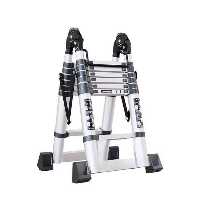 Телескопическая алюминиевая лестница 2-сторонняя, до 150 кг