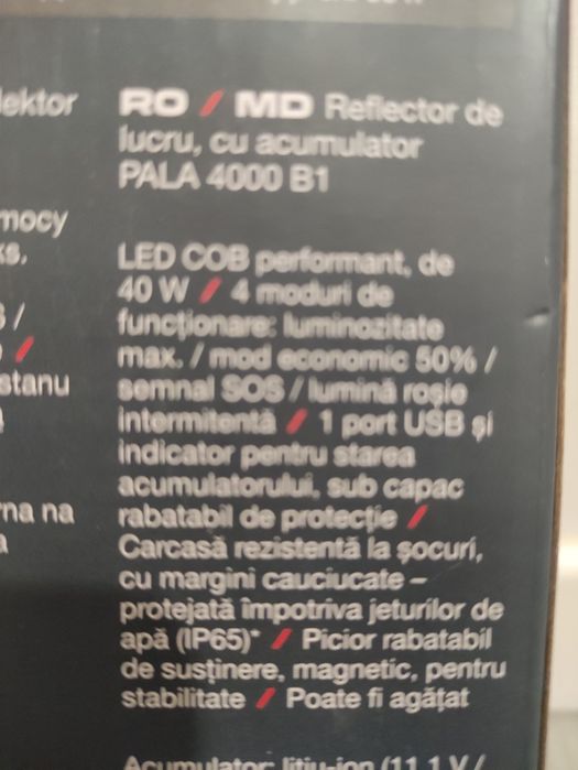 Proiector reflector de lucru lanterna Parkside Performance