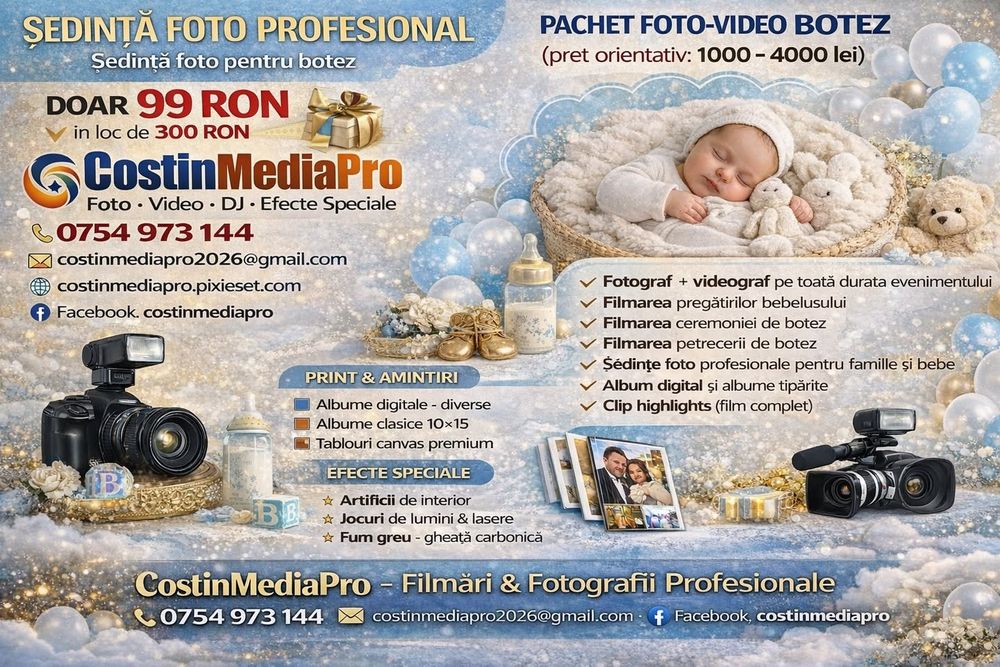 Servicii foto - video profesionale pentru evenimentul  tău favorit!