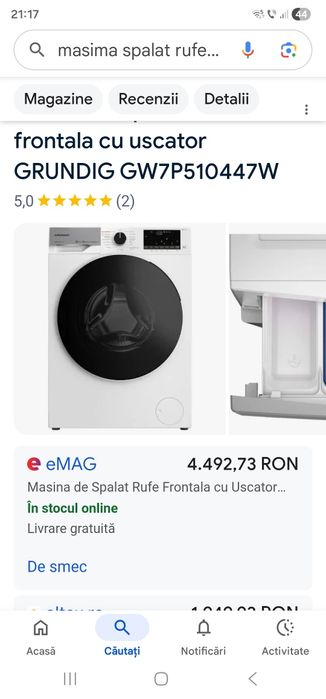 masina de spalat cu uscator incorporat  Grundig