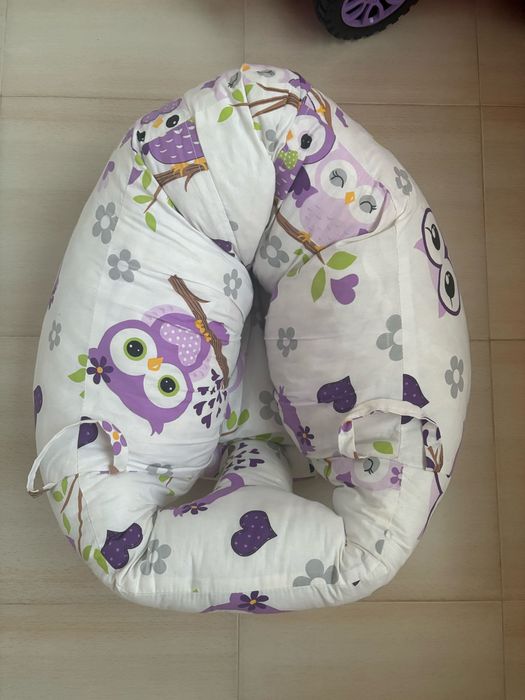 Седалка за бебе с лилави бухали