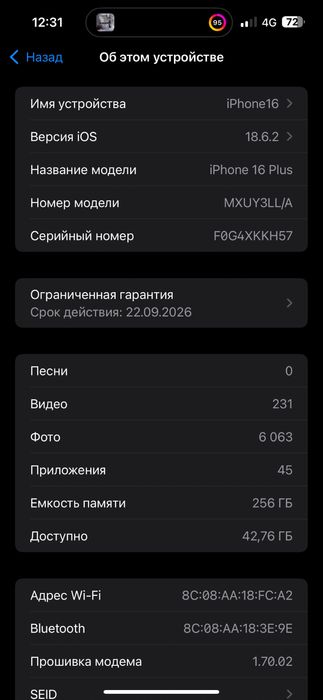 Айфон 16 плюс 256гб