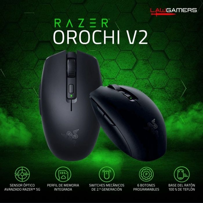 Razer orochi V2 /вес 60г,DPI 18K/мышка/мышь в чёрном и белом ц