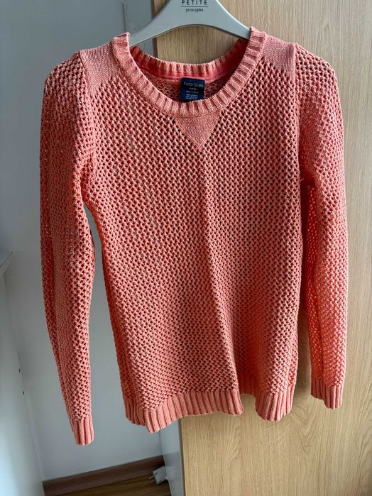 Bluza orange deschis, cu fir auriu, marimea M