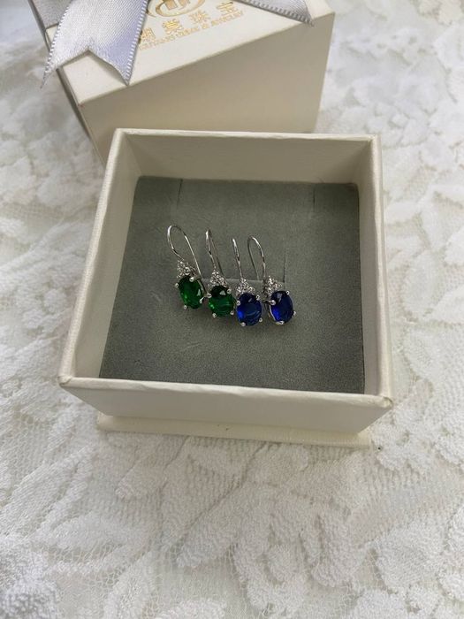 Серебро серьги 925 проба с натуральным камнем