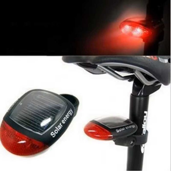 Задна LED стоп светлина за велосипед колело, Соларно захранване