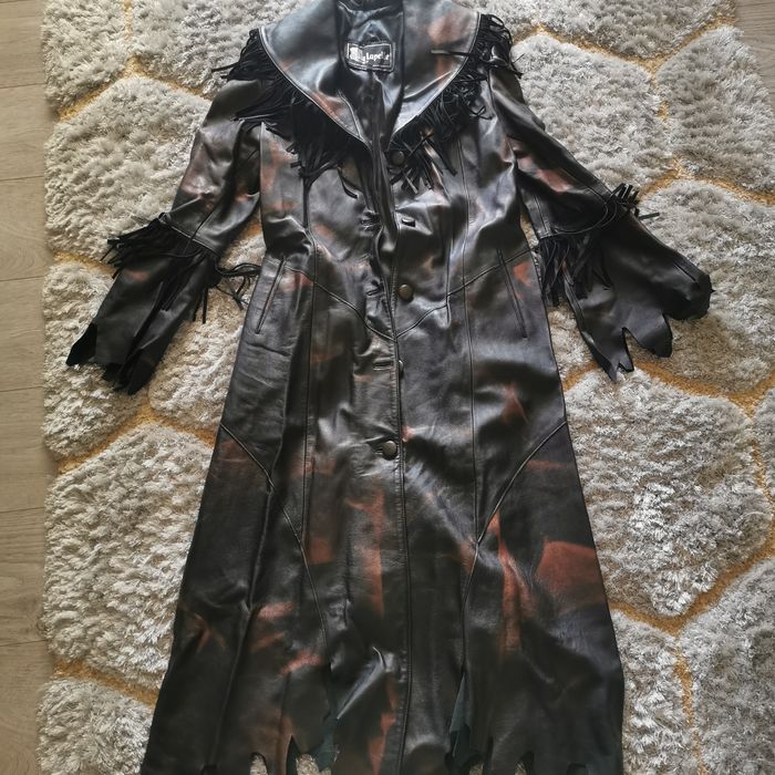 Haina de piele lunga manusa