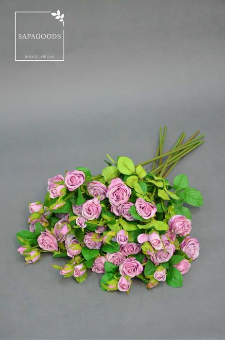 Фиолетовая Куставая Роза 5 голов 70см 1шт