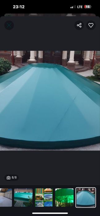 Баннер тент установка бассейн закрывать