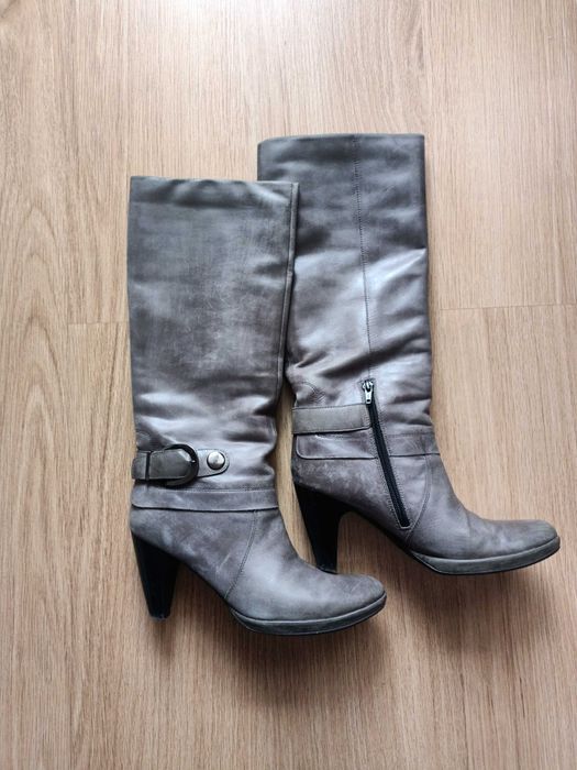 Cizme dama din piele, Veronella, gri, 37