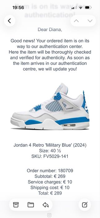 Air Jordan 4 Retro "Military Blue", 40,5