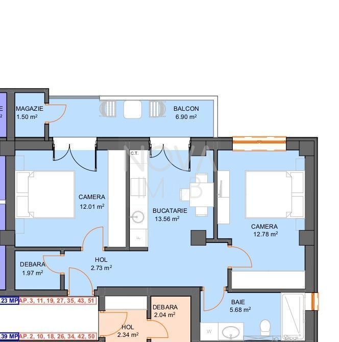 Apartament - 2 camere, decomandate - Str. Doamna Stanca