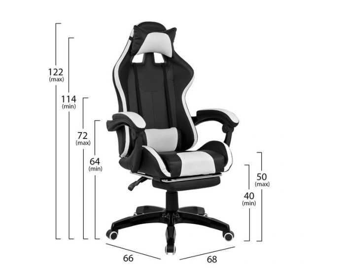 Геймърски стол Comfort + с опора за краката - различни цветове гр ...