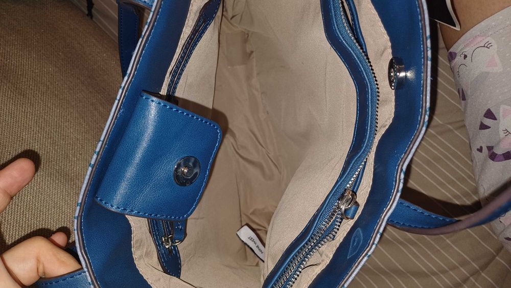 Nine west синя чанта