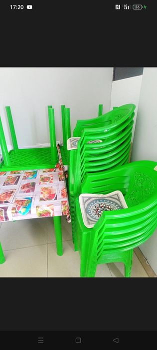 Plastik stol stul 5 komplekt