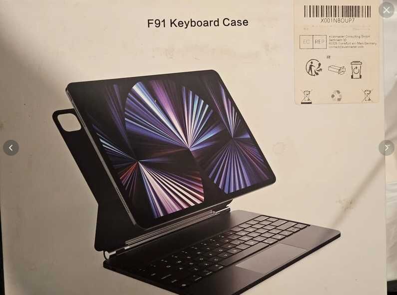 Husa Tastatura Bluetooth F91 Magic Keyboard pentru iPad Pro 12.9" - Stand Magnetic, Trackpad, USB-C