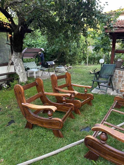 Холна мебел масивен дъб,3+1+1