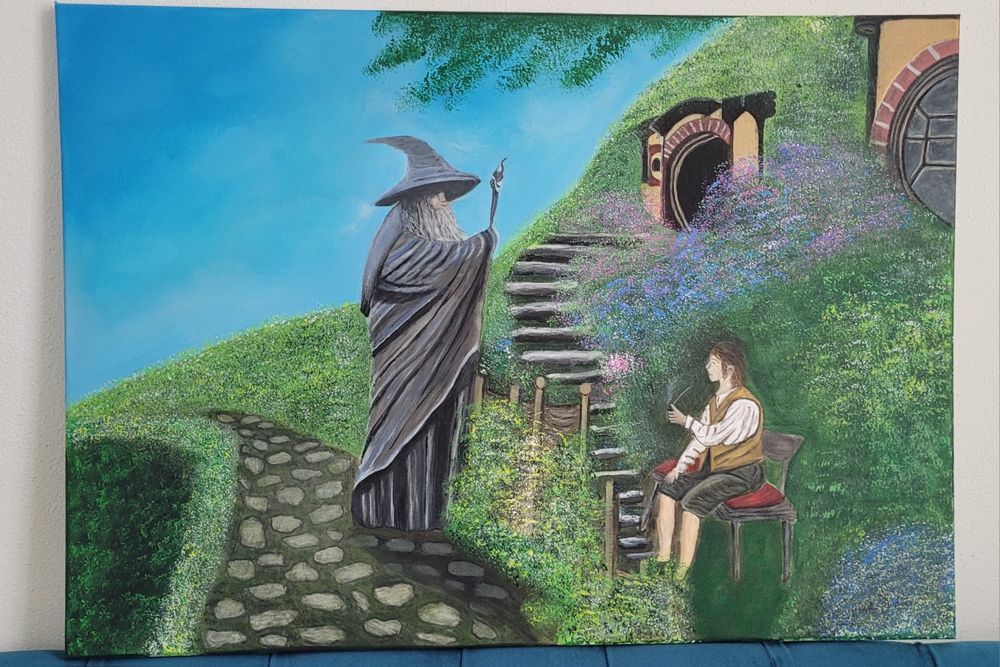 Picturi acrilice realizate manual pe panza