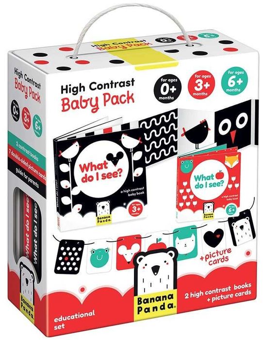 Кутия с бебешки контрастни карти Banana Panda 0+/3м+/6 Игри с карти, Образователни играчки