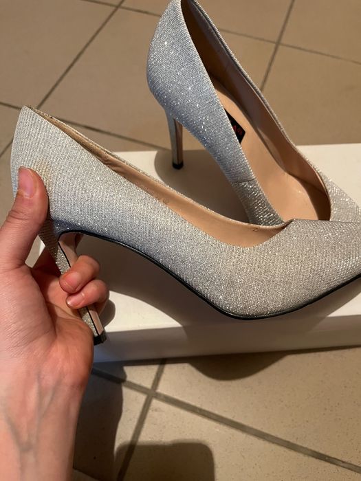 Туфли женские серебристый