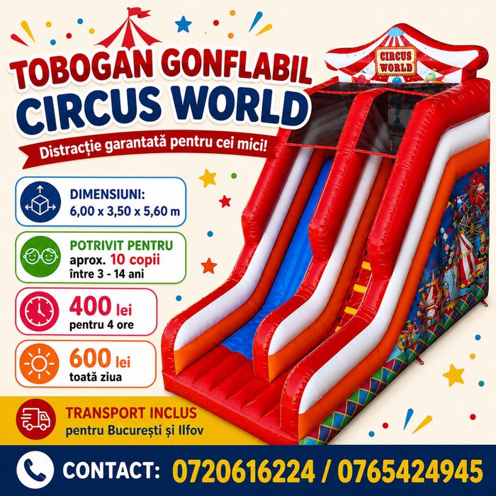 Tobogan Gonflabil "Circus World" de inchiriat