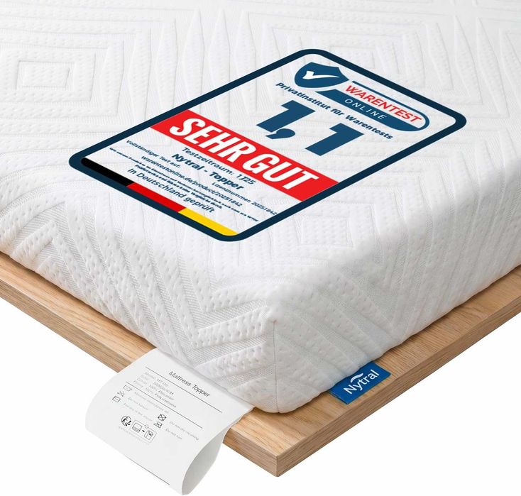 Topper Saltea  180 x 200 cm H3/H4, 7,5 cm, cu spumă visco-gel și spumă confort,  2 în 1, saltea superioară cu 7 zone pentru pat