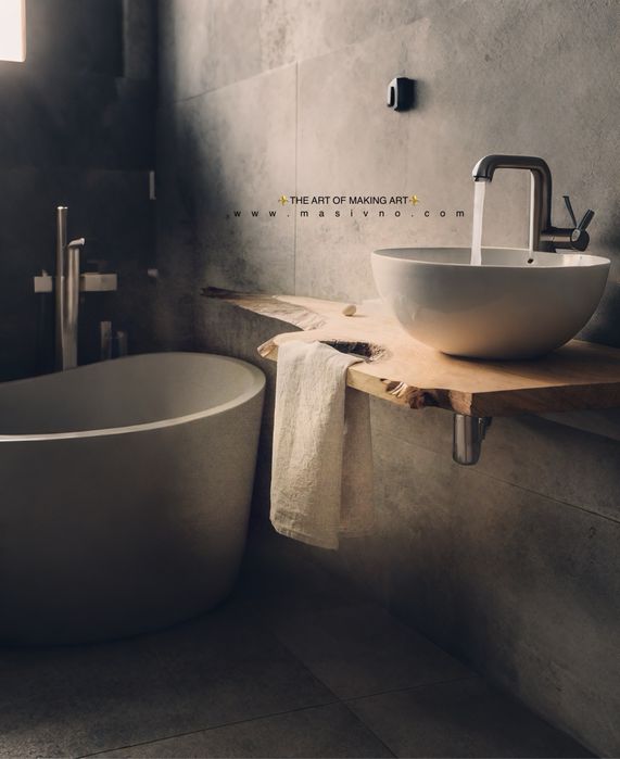 Дървен плот за баня / Плот за баня от дърво