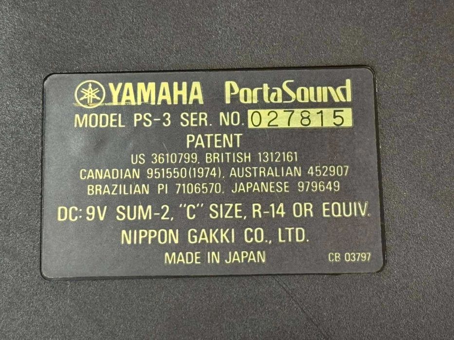 Vintage 80's Yamaha PS-3