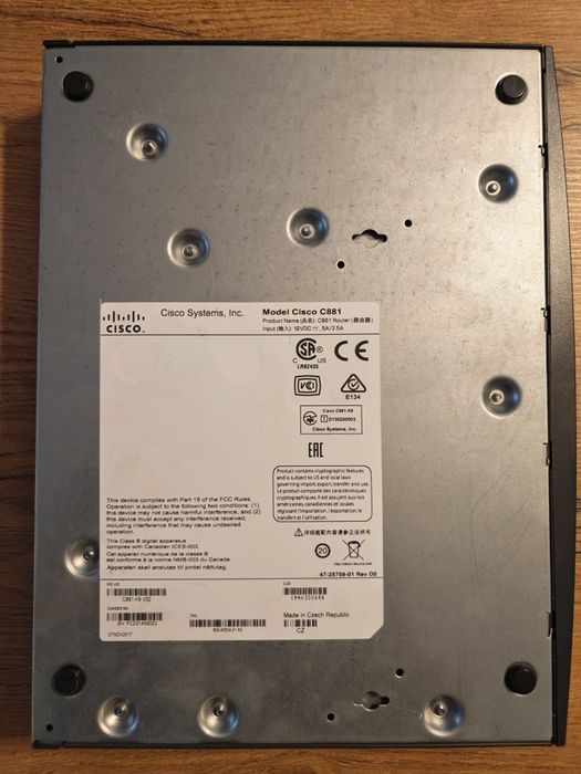 Router Cisco C881-K9 ISR 800 Series, 4x LAN, WAN, PoE