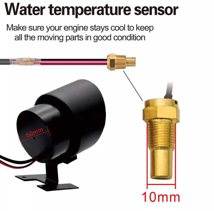 Ceas indicator temperatura tensiune atv barca auto moto tractor 12/24V