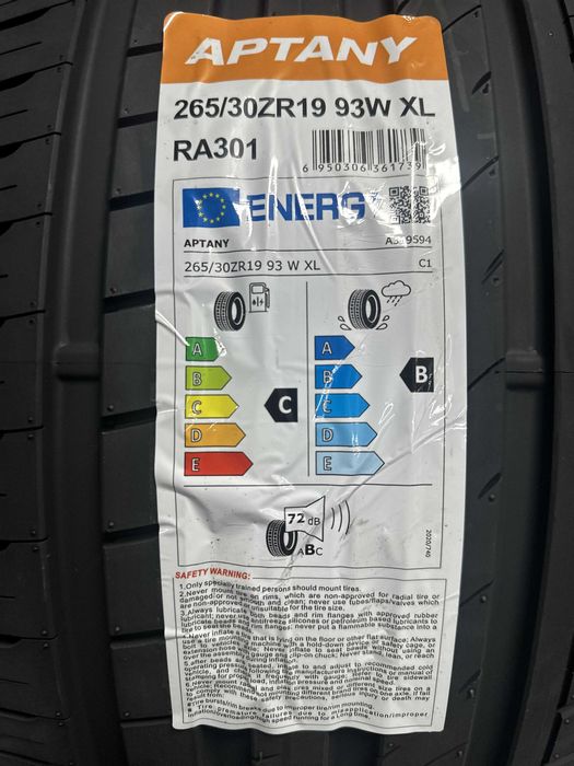 Нови Летни Гуми APTANY RA301 265/30R19 93W XL НОВ DOT