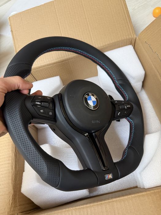 НАЙ-НИСКИТЕ ЦЕНИ В БЪЛАГРИЯ! BMW M Performance спортен волан с M шевове и AirBag –F10 F06 F07 F32 F30 F36 F33 F48 F25 F15 F16
