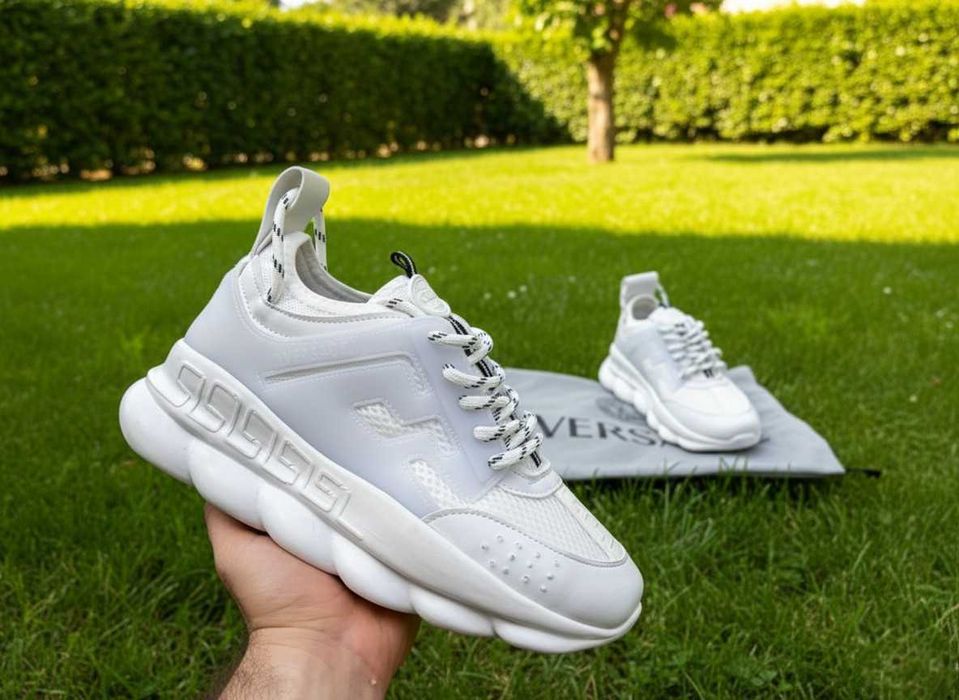 Adidasi Versace Chain Reaction Alb - Adidasi Unisex