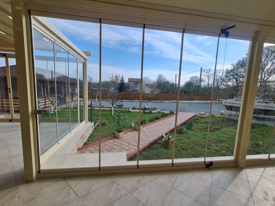 Inchidere Balcone , Terasa , Pergole retractabila cu LED, Bioclimatic Rolling Roof retractabila cu lamela alum., Wintergarden Acoperis fix din sticla