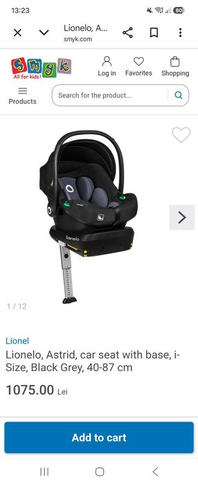 Scoica auto cu baza izofix