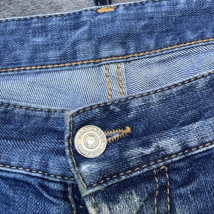 Blugi Dsquared2  vintage albastri  Distressed Denim Slim Fit 54 IT marimea L