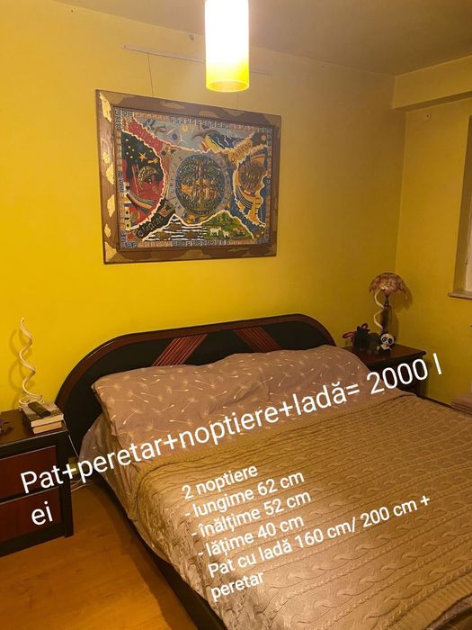 Pat noptiere comode TV comoda cu oglindă