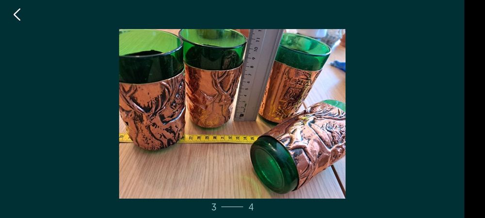 Pahare învelite in folie de cupru