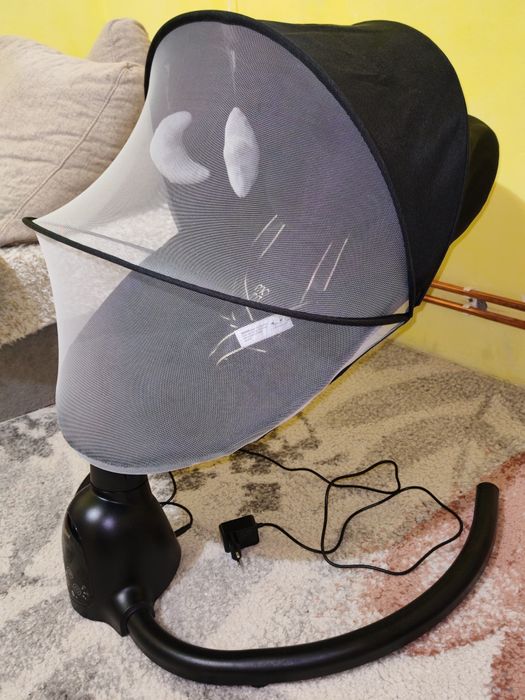 Balansoar electric bebeluși Moni Clarissa - Bluetooth, Capotină și Pla