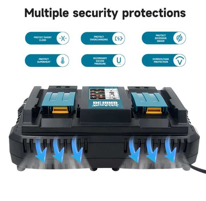 MAKITA DC18RD бързо двойно Li Ion зарядно устройство 3A