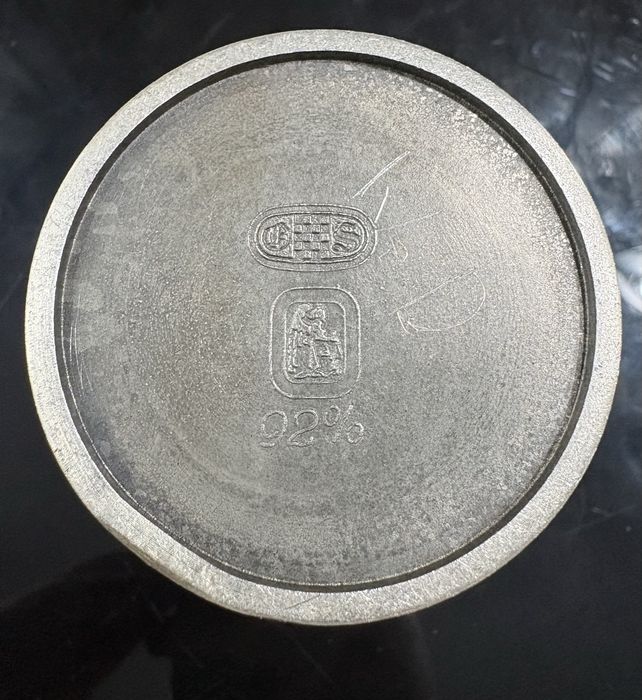 Винтидж немска калаен чаша в Рустик стил, с мотив лов/елен