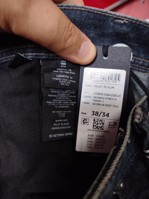 Оригинални дънки G-Star Raw Pilot 3D W38 L34 нови мъжки slim