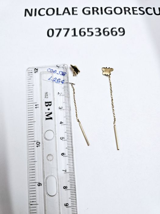 Vand cercei din aur 14 k 1.26 g cod 538