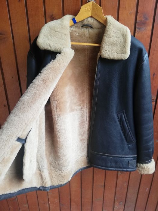 Geaca piele bărbati Aviator Banhof L-Xl cu blana