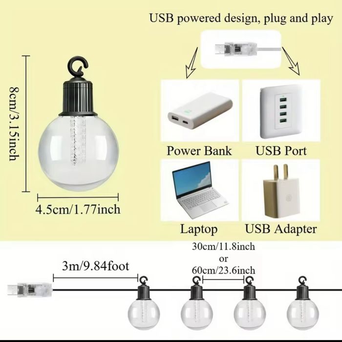 Ghirlandă luminoasă LED Smart 15m / 25 becuri G45 RGB – Bluetooth + App + Telecomandă