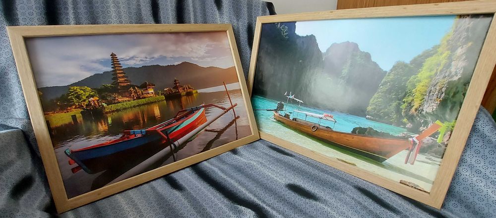 Картини с дървени рамки и стъкло- 3 броя